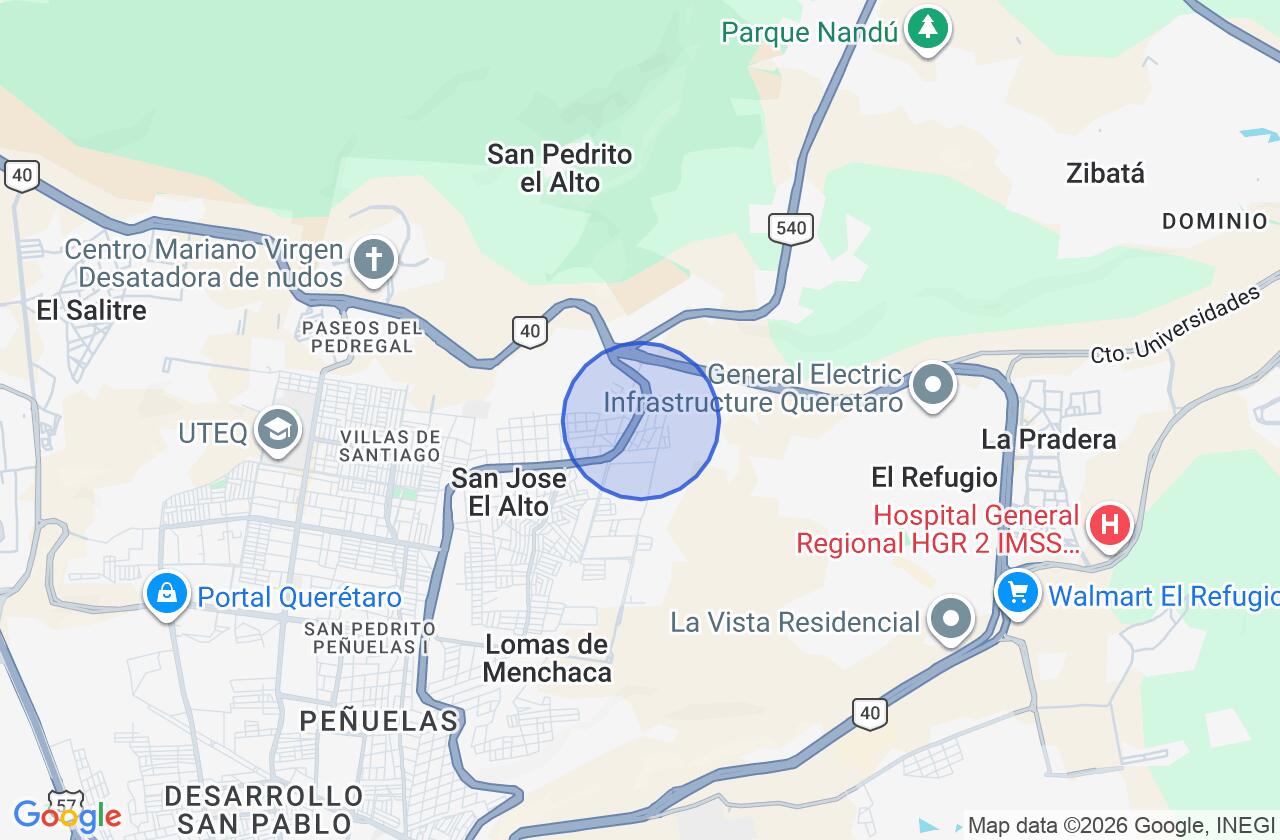 Zona aproximada de Los Robles Ziré
